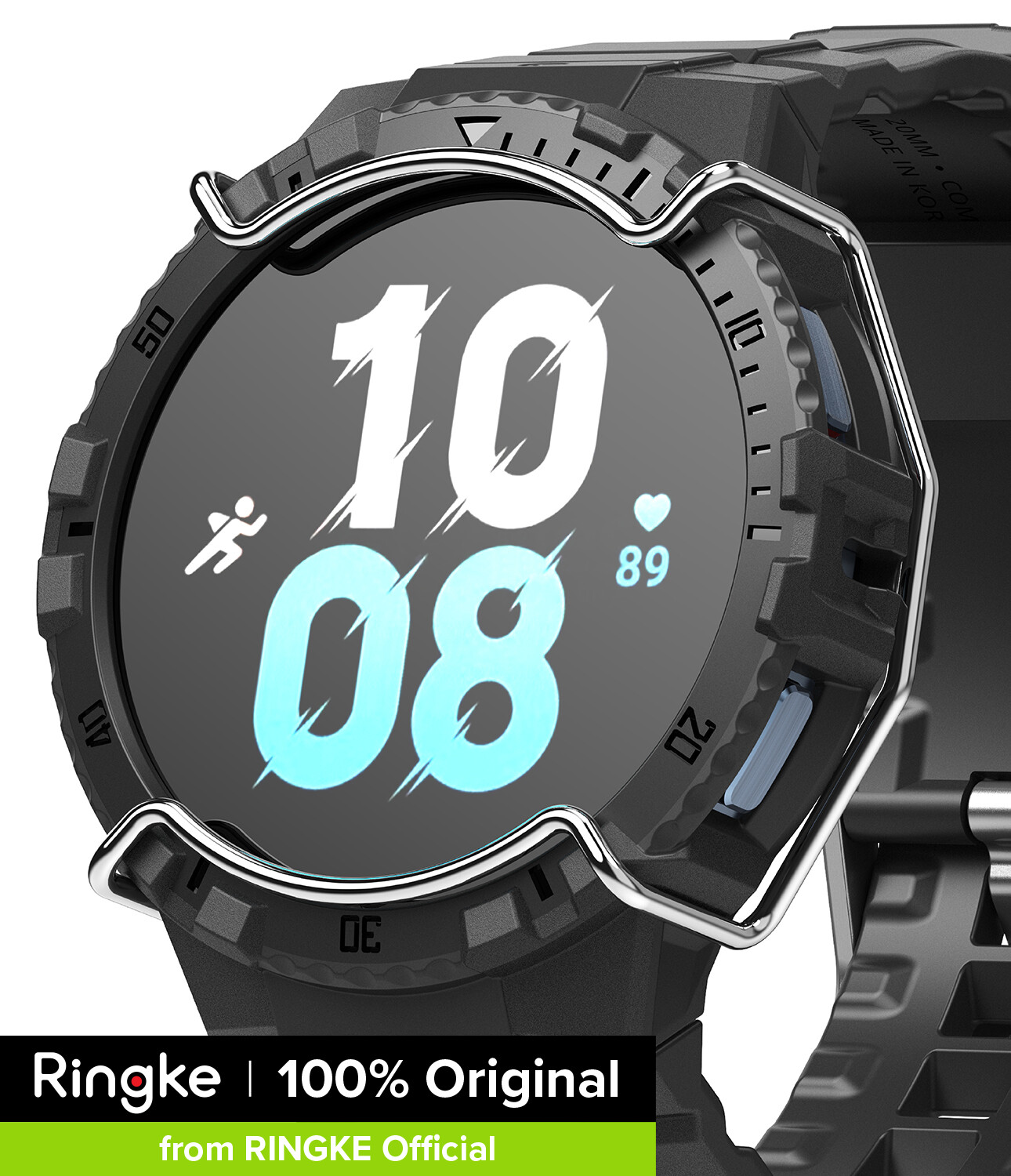 Ringke fusion-x guard tương thích với samsung galaxy watch 5 / 4 ốp 44mm có dây đeo, ốp chống sốc chắc chắn chống va đập với bảo vệ dây thép không gỉ