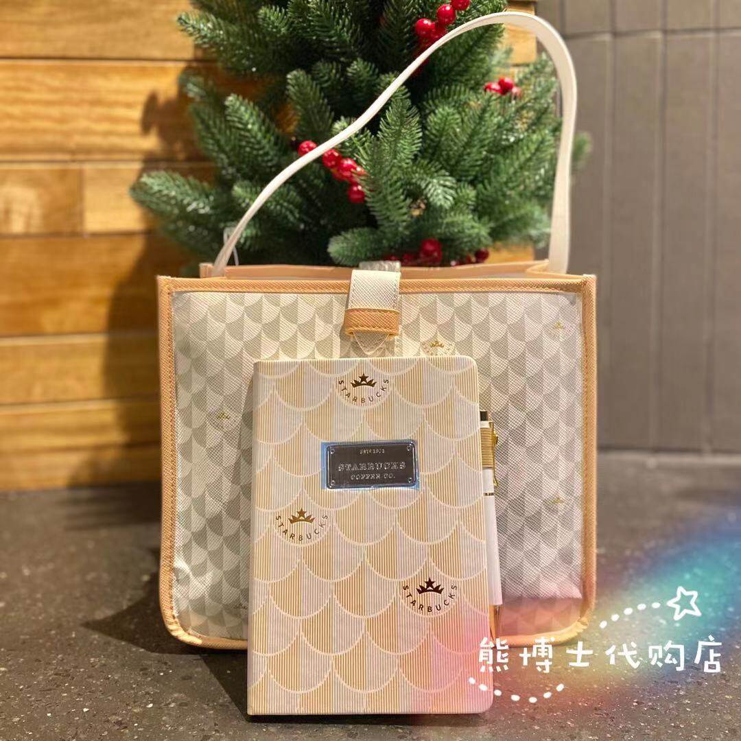 Starbuck túi tote kỷ niệm 50 năm 2021 túi tote màu bạch kim vảy cá hoa anh đào túi da may mắn đeo vai túi đưa thư thỏ