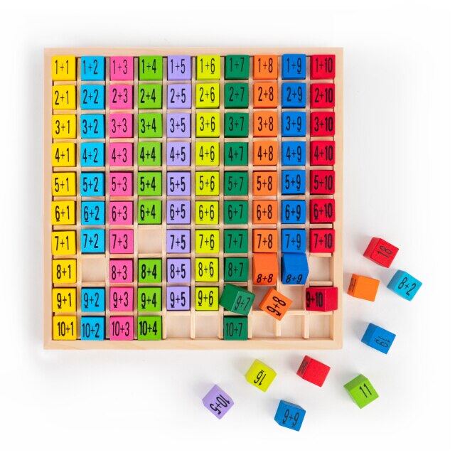 การศึกษาแบบมอนเตสซอรี่ไม้คณิตศาสตร์ของเล่น Multiplicatio นอกจากนี้กระดานโต๊ะเกมการเรียนก่อนเข้าโรงเรียนสำหรับเด็ก