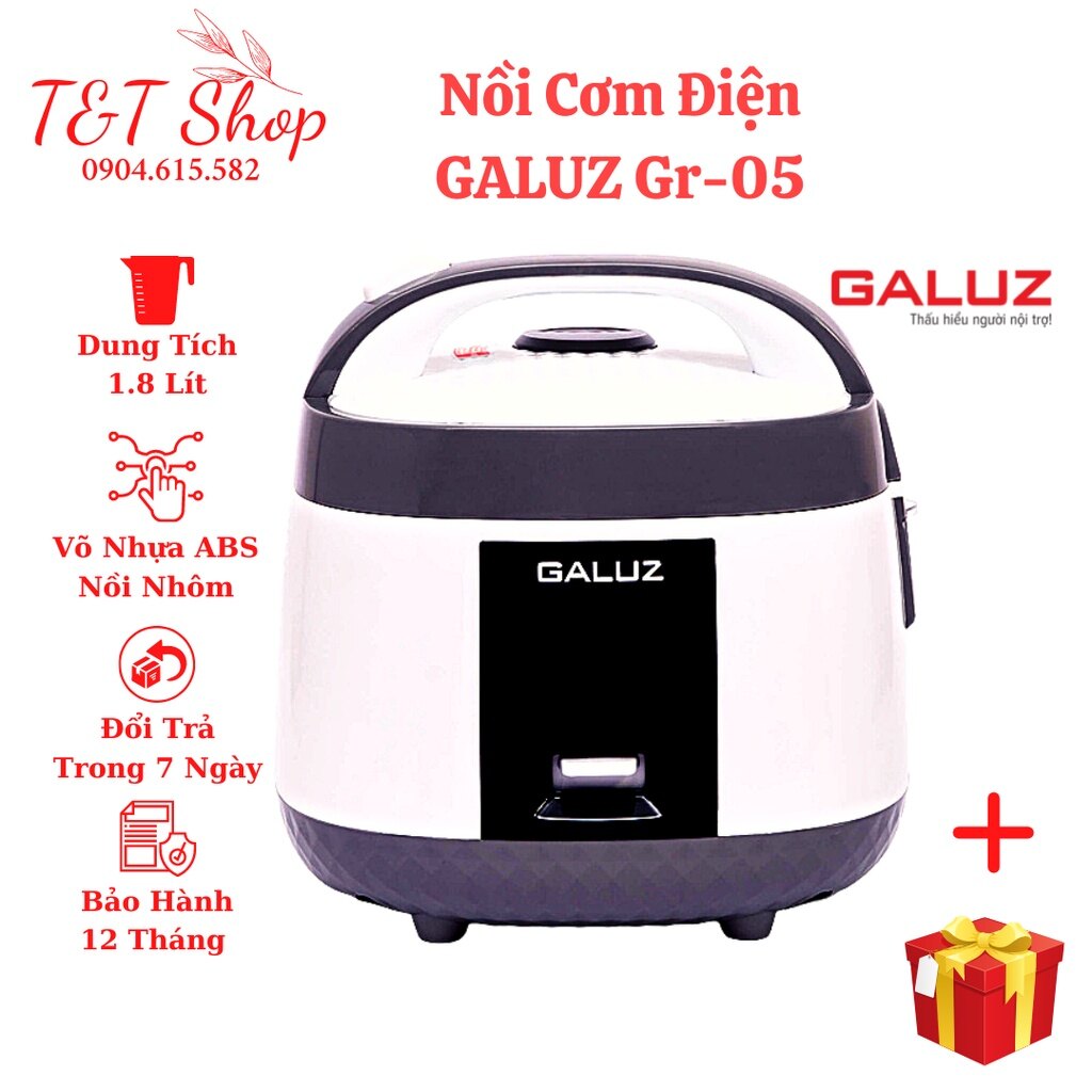 Nồi cơm điện galuz gr 03 05 dung tích 1.2 & 1.8l lòng nồi dày 1.2mm chịu lực chịu nhiệt tốt 2 chế độ nấu cơm nhanh chín bảo hành 12 tháng
