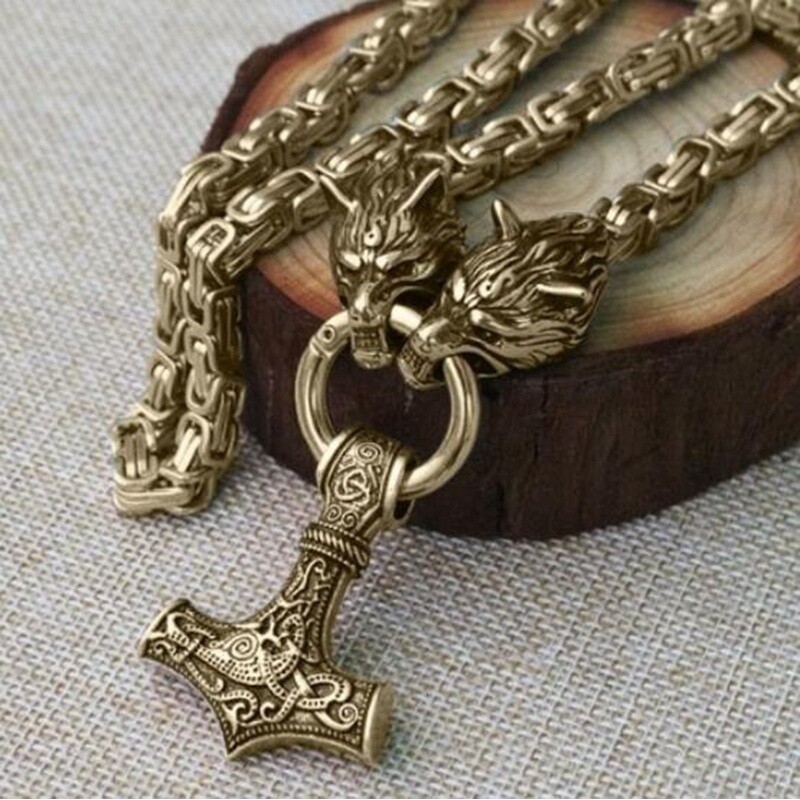 Mặt Dây Chuyền Hình Mỏ Neo Viking Mới Của Nam, Dây Đèn Pin Đầu Sói Cá Tính, Vòng Cổ Xe Máy Punk Quyến Rũ Cho Nam Trang Sức Quà Tặng Bùa Hộ Mệnh Bắc Âu,