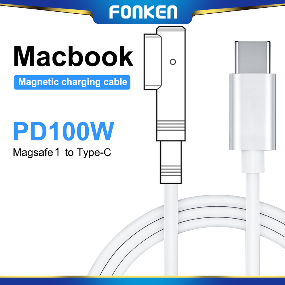  Fonken pd100w USB C để Mag-Safe1 2 L t-tip Cáp Typec nữ dây máy tính xách tay cho Mac  cuốn sách  Air Pro Bộ chuyển đổi sạc nhanh 