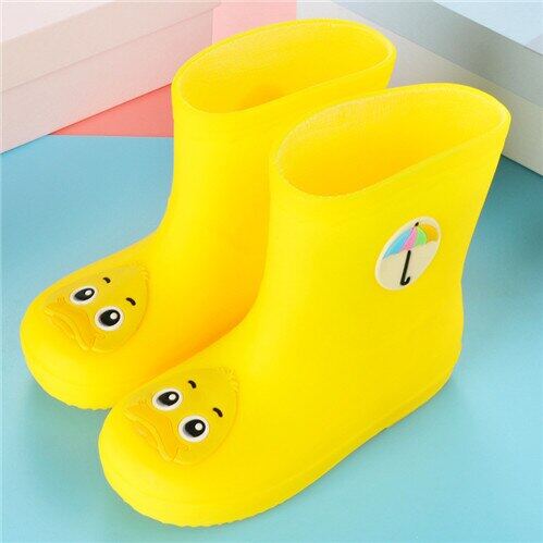 รองเท้าบูทกันฝนเด็กแฟชั่นลายการ์ตูนสัตว์ PVC Ruer Rainboots สำหรับเด็กทารกชายหญิงรองเท้ากันน้ำ LM065