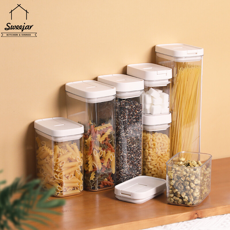 Hũ Ngọt, 1 Lọ Đựng Kín PET Có Khóa Kín Khí Hạt Hộp Đựng Đồ Ăn Nhẹ Bột Thực Phẩm Khô, 400ML 700ML 1200ML 1600ML