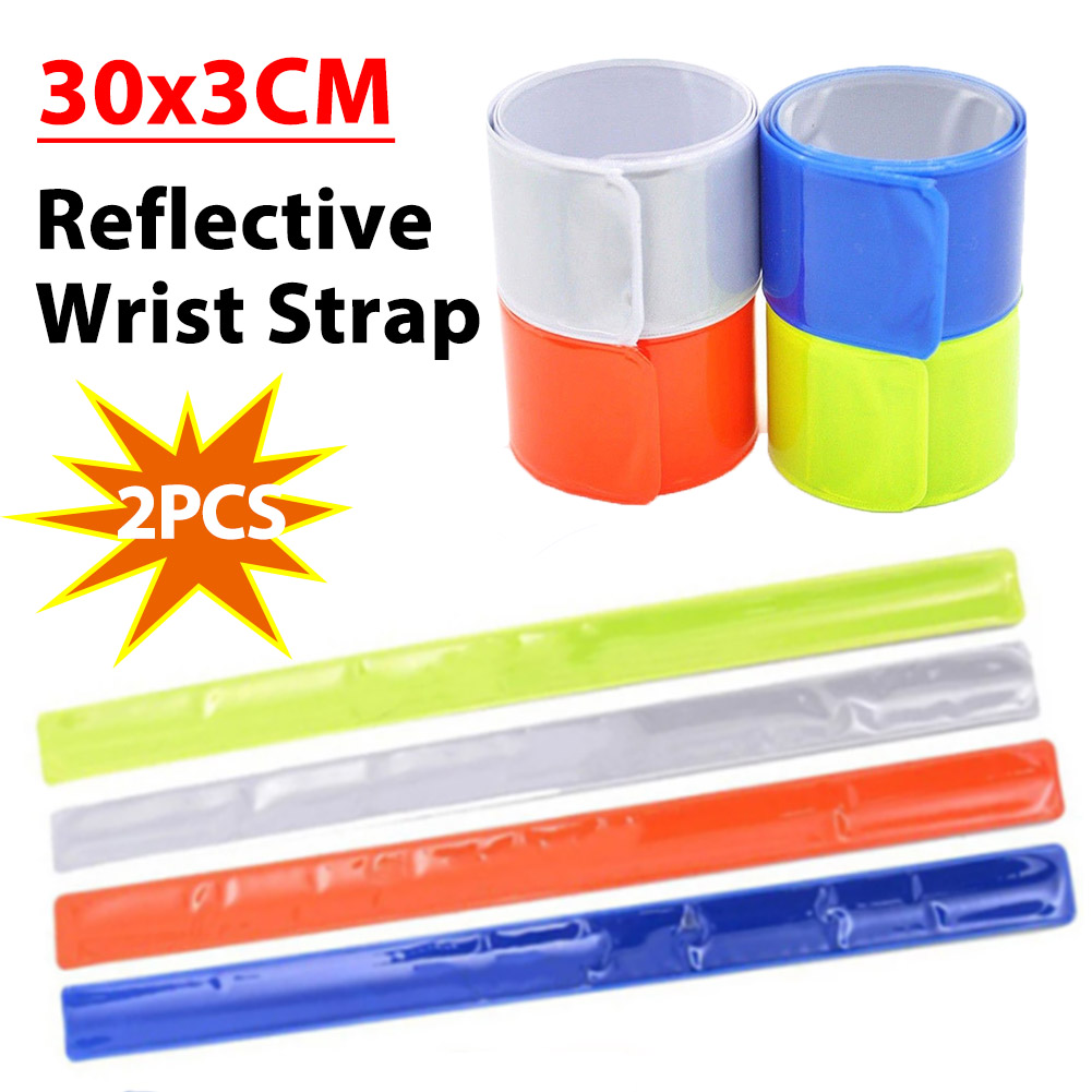 Bc 2 chiếc dây đeo cổ tay phản quang dây đeo cổ tay chạy bộ ban đêm băng đeo tay phản quang tầm nhìn dây đeo cổ tay trẻ em đồ dùng chạy bộ an toàn