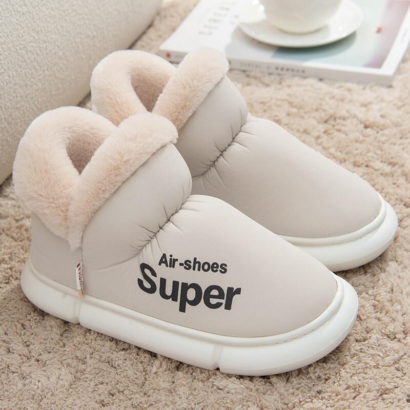 Dép Lông Nam Nữ Mùa Đông Giày Bốt Cotton Đế Bằng Dày Ấm Áp Ngoài Trời Giày Trong Nhà Chống Trượt Giày Đôi Nữ