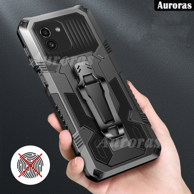 Auroras ốp lưng điện thoại cho samsung galaxy a03 ốp lưng chống sốc giáp cứng silicon ốp lưng điện thoại di động samsung a03 kẹp kim loại hp