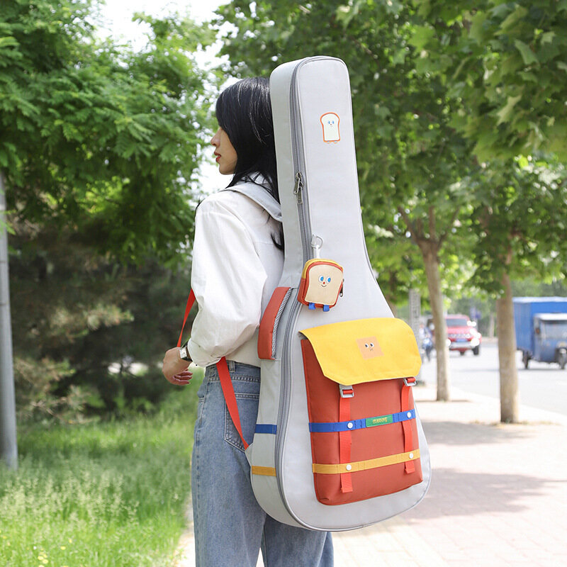 🎵🎒túi đựng đàn guitar cá tính dày dặn ba lô đàn guitar ballad dân gian xu hướng thời trang túi đựng đàn piano hộp nhạc cụ chống nước hợp thời trang cho nam và nữ
