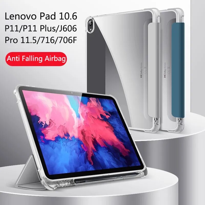 Ốp Máy Tính Bảng Cho Lenovo Tab P11/P11 Plus Với Giá Đỡ Bút Chì Ốp Đứng Cho Lenovo Xiaoxin Pad 2022 10.6 Pad Pro 11.5