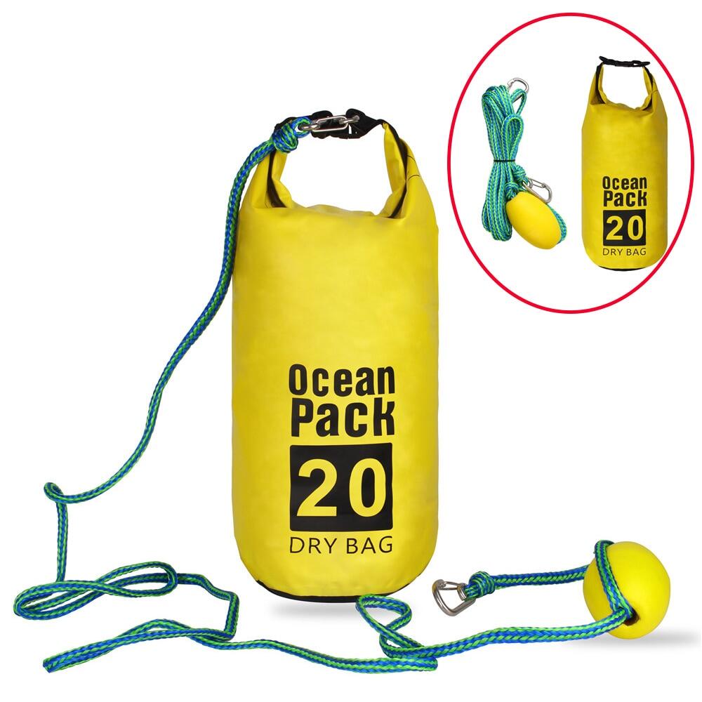 Dây Dock Với Mỏ Neo Cát 2 Trong 1 Ocean Pack & Túi Khô 20L Chống Nước Dây Dock Cho Thuyền Kayak, Máy Bay Phản Lực Trượt Tuyết, Chèo Thuyền, Thuyền Nhỏ
