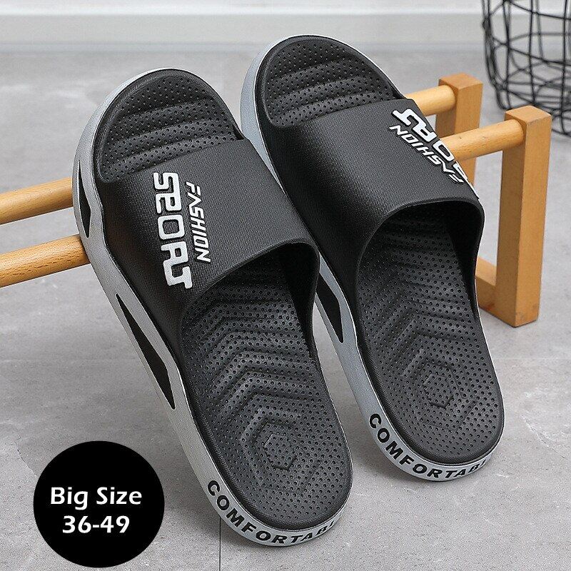 Cỡ lớn 48 49 người đàn ông bên ngoài dép dép đi biển mùa hè đế dày chống trượt slide Dép lê thời trang trong nhà giản dị Dép phòng tắm