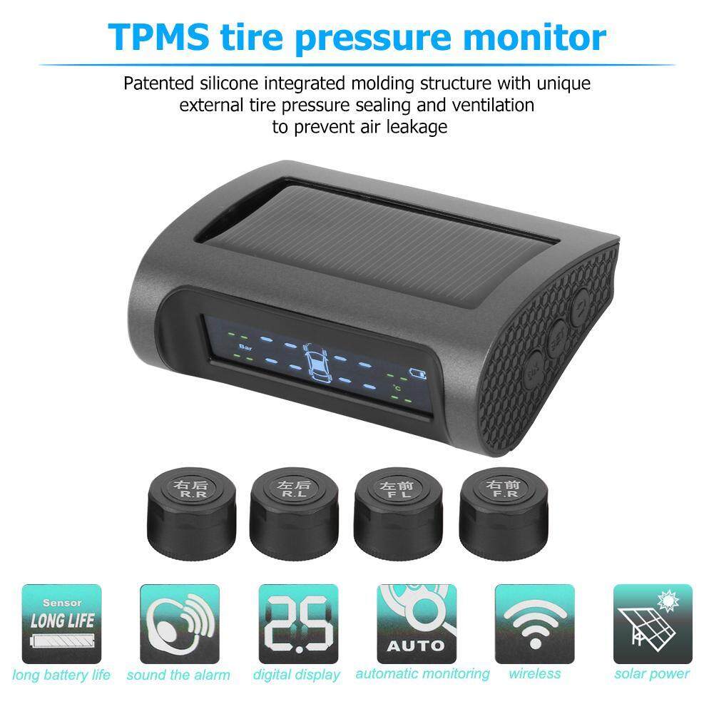 จอแสดงผล LCD โซลาร์tpms รถยนต์ไร้สายการตรวจสอบแรงดันยางรถยนต์ 4 ภายนอก/เซ็นเซอร์ภายใน จอแสดงผล LCD โซลาร์tpms รถยนต์ไร้สายการตรวจสอบแรงดันยางรถยนต์ 4 ภายนอก/เซ็นเซอร์ภายใน