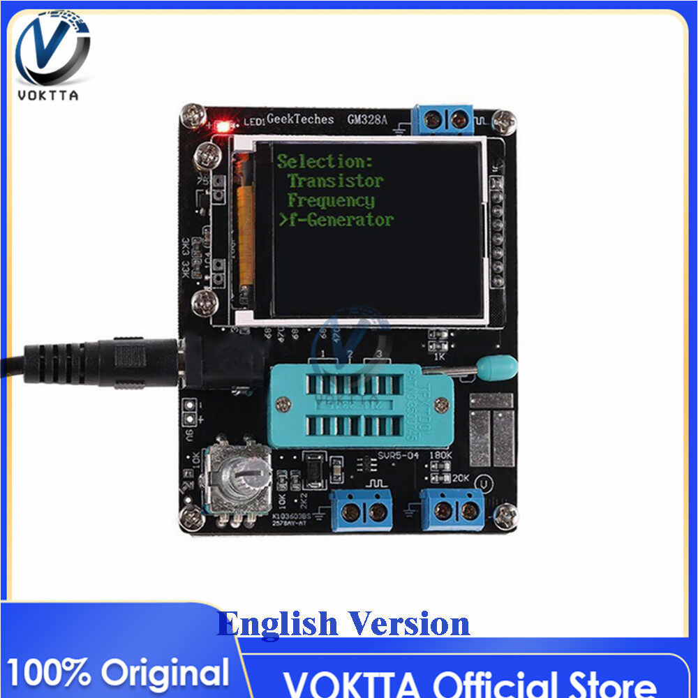 Máy Kiểm Tra Bóng Bán Dẫn VOKTTA LCD GM328A GM328 Chính Hãng Máy Đo Tần Số Điện Áp Điện Dung Điốt, Máy Phát Tín Hiệu Sóng Vuông PWM Hàn SMT