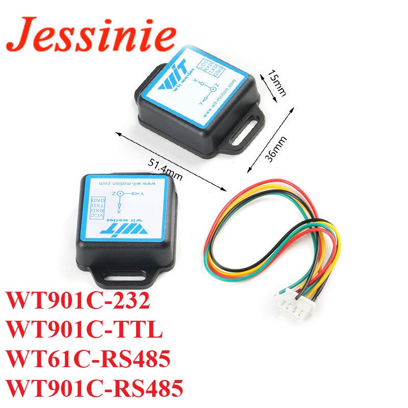 Wt61c wt901c to rs485/232/ttl 9 axis 6 axis imu sensor tilt angle pitch yaw+acceleration+gyroscope+magnetometer mpu6050 mpu9250
