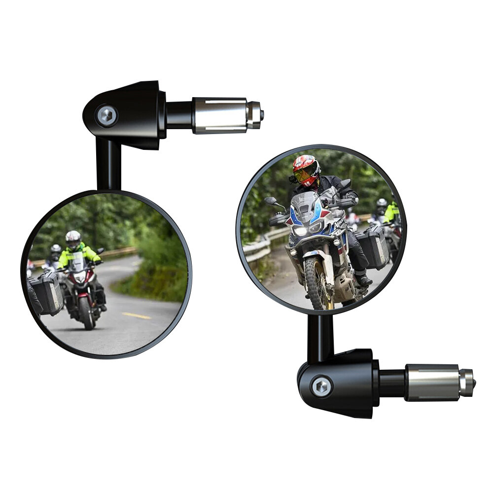 2 cái kính chiếu hậu xe máy lồi Gương tròn 7/8 inch thanh tay cầm cấp có thể gập lại xe máy Gương bên cho Cafe racer
