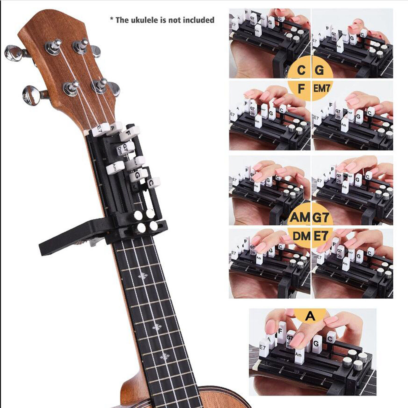 Kowaku Dụng Cụ Tập Ngón Tay Ukulele, Bộ Huấn Luyện Hợp Âm Công Cụ Học Tập