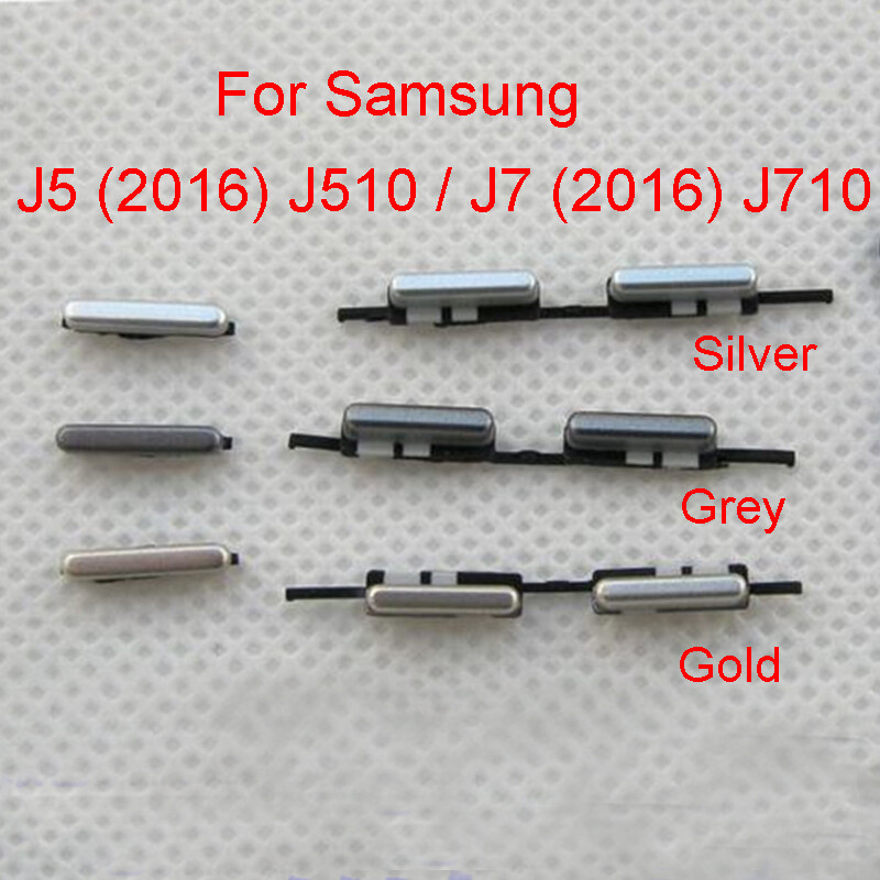 1 Bộ (2 Cái) Nút Nguồn Và Âm Lượng Phím Bên Dành Cho Samsung Galaxy J5 (2016) J510 J510F J5108 / J7 (2016) Linh Kiện J710 J710F J7108