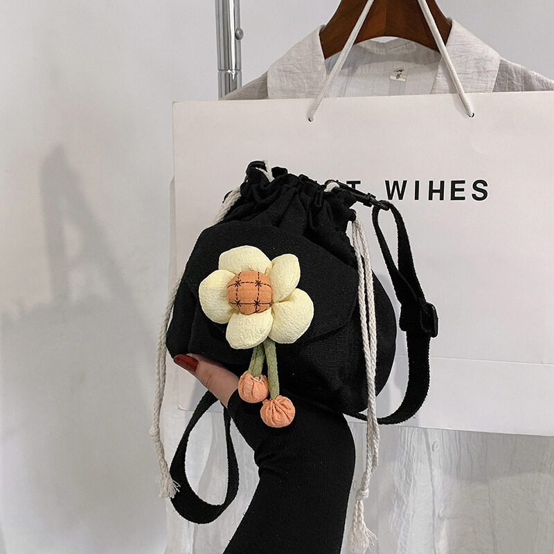 JIVIVIL tui đeo nữ chéo tui xách nữ mẫu mới 2023 túi xách canvas mini hàn quốc Túi Xách Canvas Mini Họa Tiết Hoa Thời Trang Hàn Quốc Cho Nữ