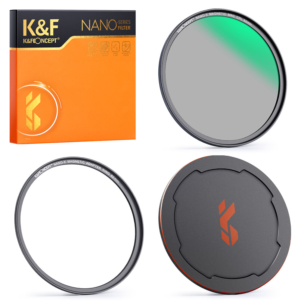K&F Concept Magnetic HD CPL Nano-x Camera Filter with Lens Cap Circular Polarizeing Multi-Layer Coatings 49mm52mm 58mm