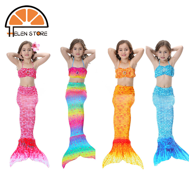 HS Đồ Bơi Nàng Tiên Cá Cho Trẻ Em Đồ Bơi Bikini Đồ Bơi Đuôi Nàng Tiên Cá