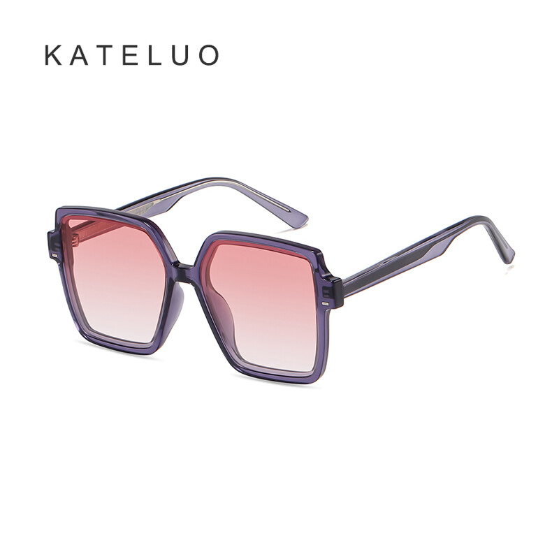 Kính râm phân cực cho nữ kateluo a0729 kính râm tr90 thấu kính vuông quá khổ gradient gương trơn gương che nắng du lịch