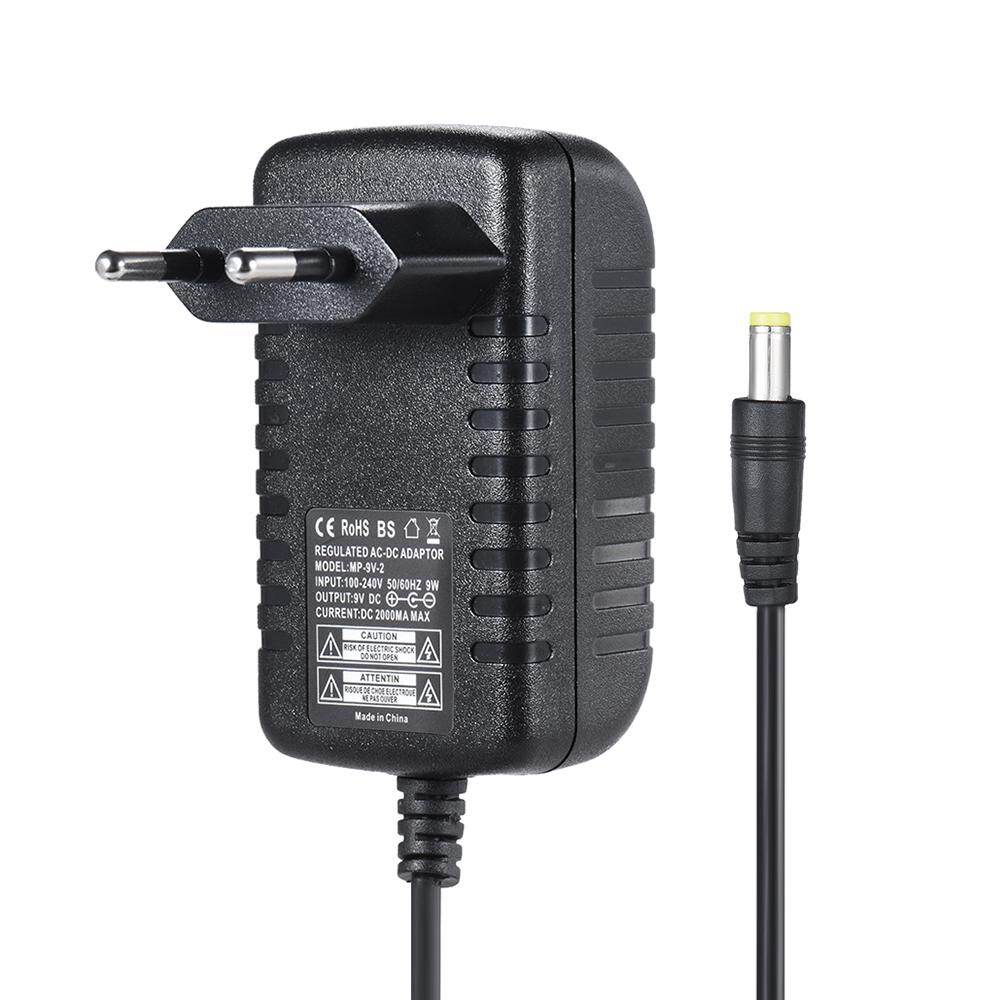 SENT 9V 2A Power Supply Adapter Converter for Guitar Bass Effect 100~240V Input EU Plug