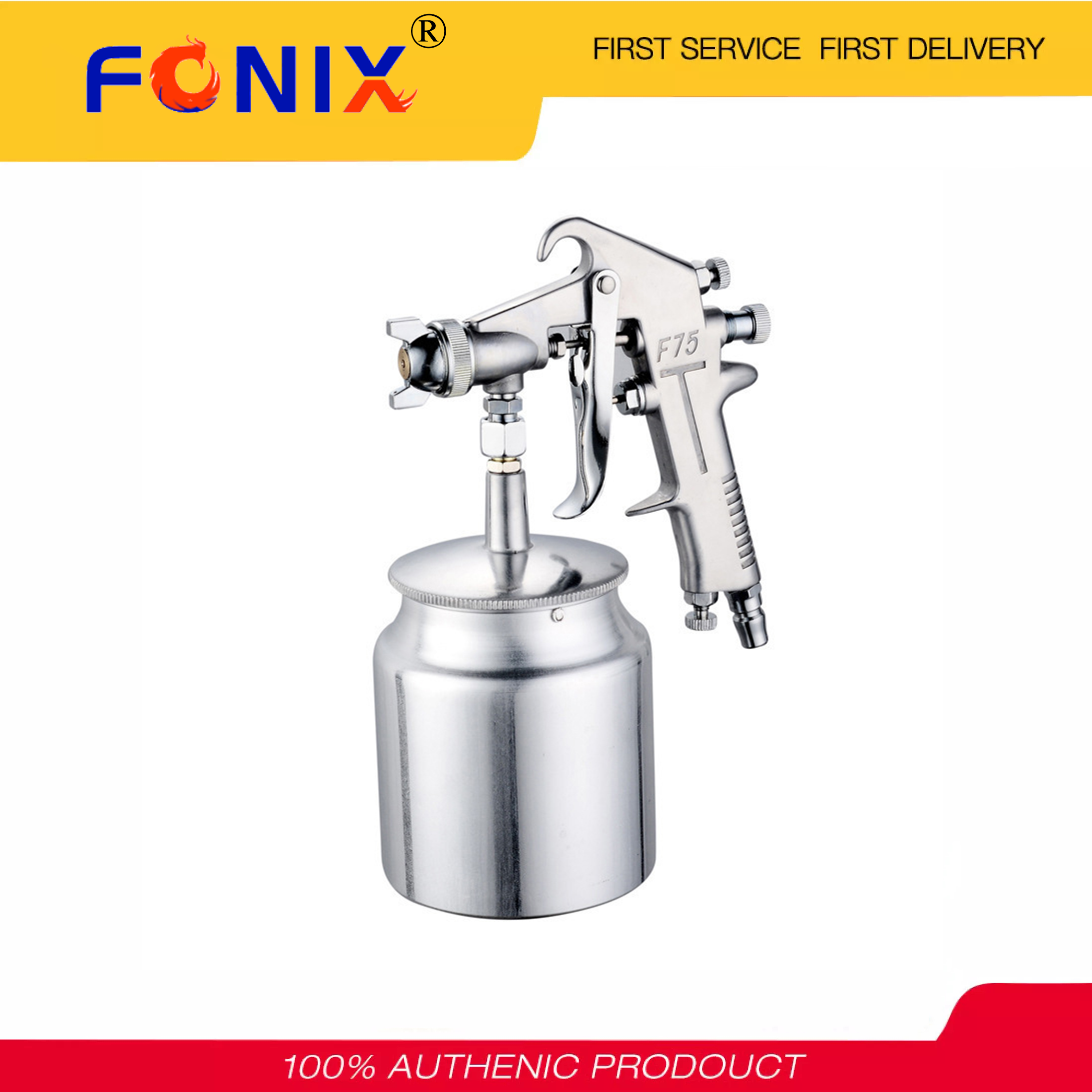[Hàng Sẵn Có] Súng Phun Sơn Chuyên Nghiệp FONIX, Dụng Cụ Phun Bút Thổi Màu Vẽ Súng Phun Sơn Khí Nén F75 400ML Cho Ô Tô/Nội Thất