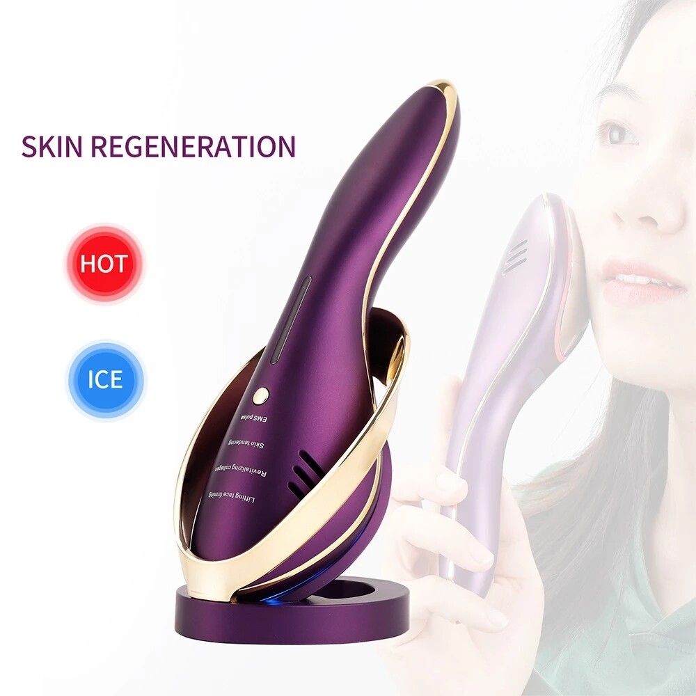 foreverlily Nóng ICE Tái Tạo Da EMS Giữ Ẩm Thắt Chặt Thiết Bị Làm Đẹp Nâng Cơ Mặt Massager Ánh Sáng Photon Cho Khuôn Mặt Cơ Thể Cổ Massage