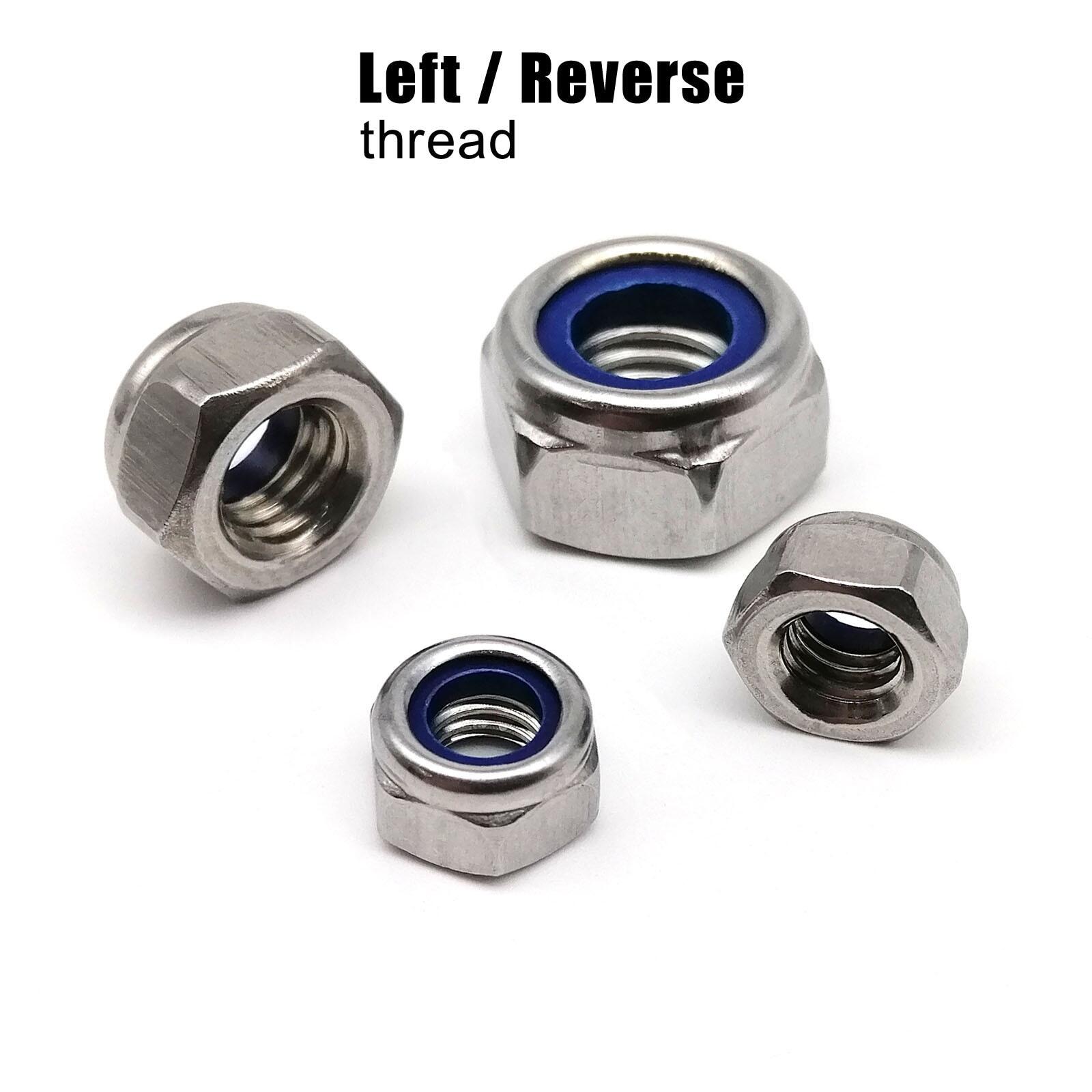A2 STAINLESS STEEL HEX HEXAGON LEFT HAND THREAD FULL NUTS HEX REVERSE NUT - View #3
