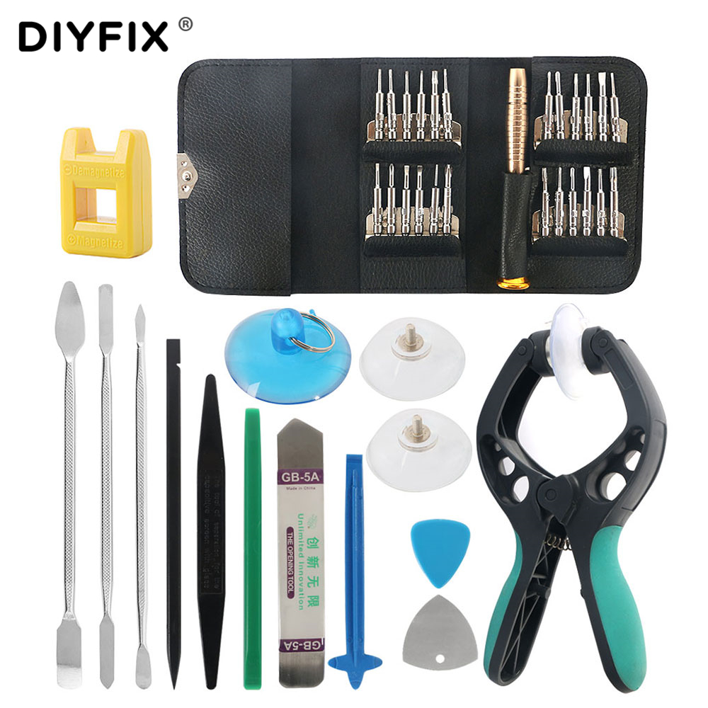Diyfix kìm mở màn hình điện thoại di động 38 trong 1 bộ dụng cụ sửa chữa tuốc nơ vít bộ dụng cụ tháo rời cho pry