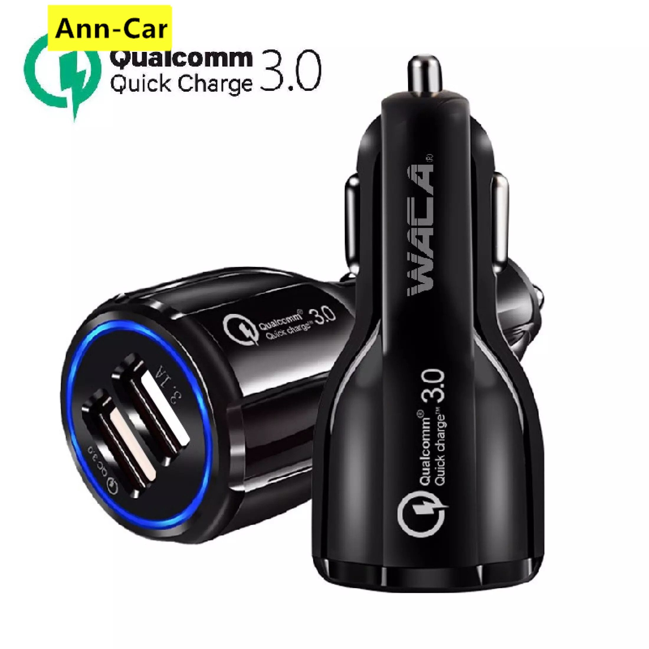 【 Ann-Car】sạc USB Trên Xe Hơi Sạc Nhanh Điện Thoại Di Động 3.0 2.0 Sạc Nhanh Trên Xe Hơi 2 Cổng USB