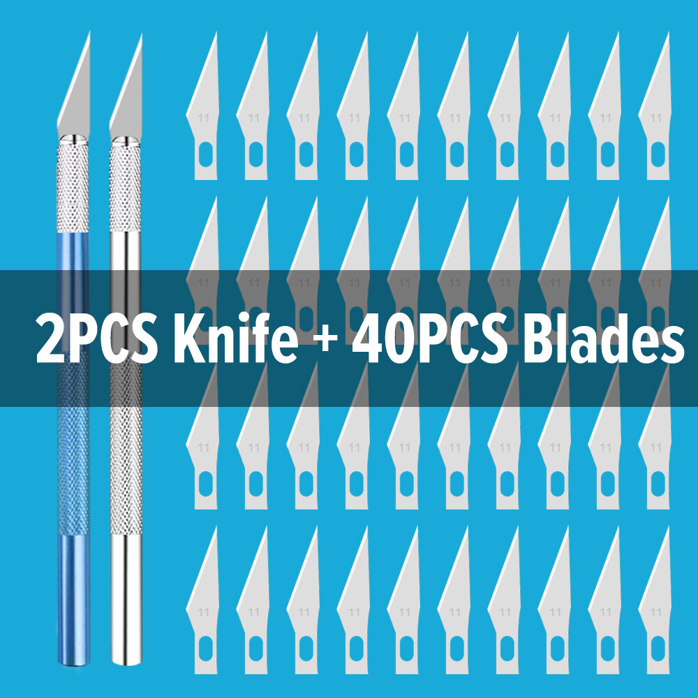 40 Chiếc Lưỡi Dao Cắt Gỗ Hợp Kim Nhôm Dụng Cụ Khắc Chữ Kn-Ifes Lưỡi Dao Mổ Khắc Gỗ Khắc Kim Loại Sắc Bén Tiện Ích Điêu Khắc