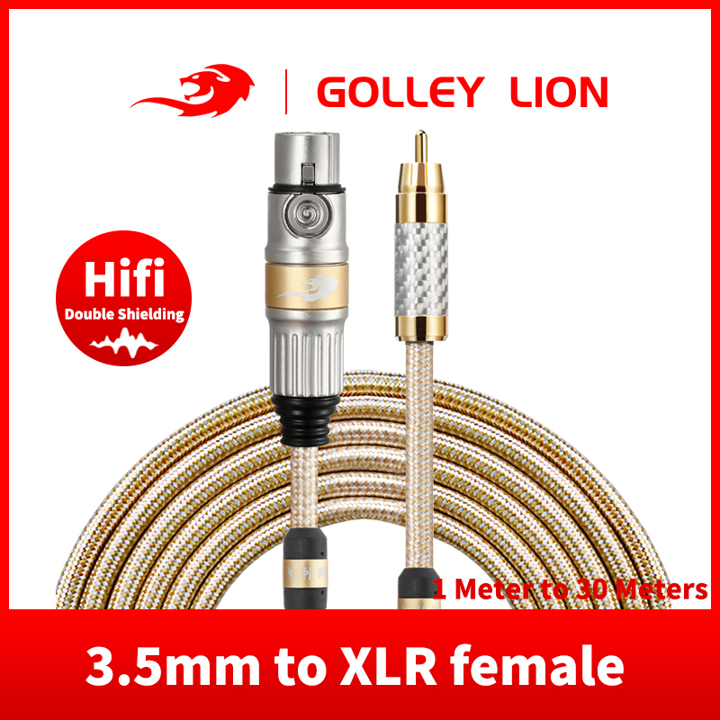 เครื่องขยายเสียง แอมป์ มิกเซอร์ปรับแต่งเสียง GOLLEY LION Hifi XLR หญิงถึง RCA ชายสายสัญญาณเสียงสำหรับ Sound Mixer Amp ราคา 577 บาท*ส่งฟรี