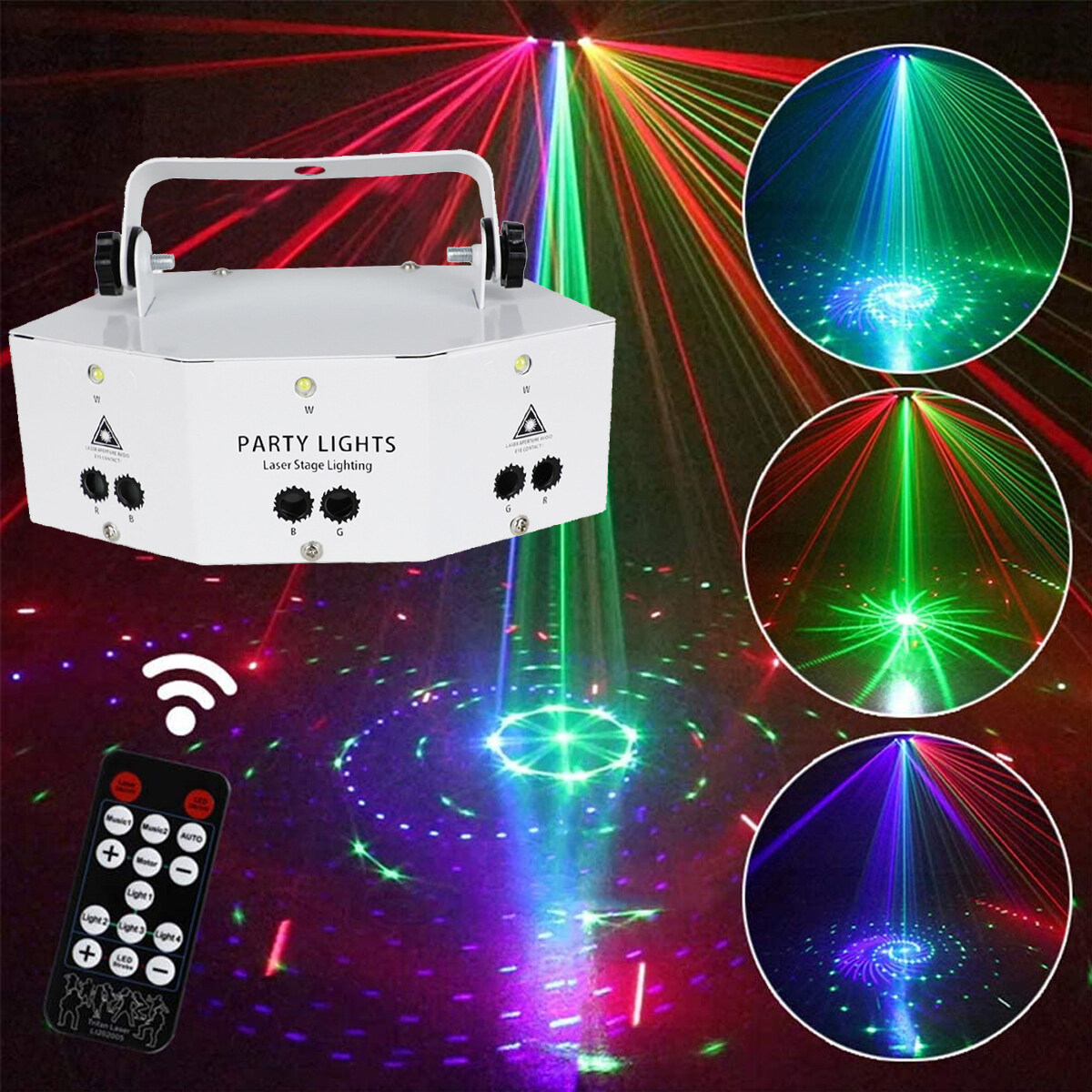 Generic 10W Remote Control 9eye RGB Laser Light Stage Lighting Flash