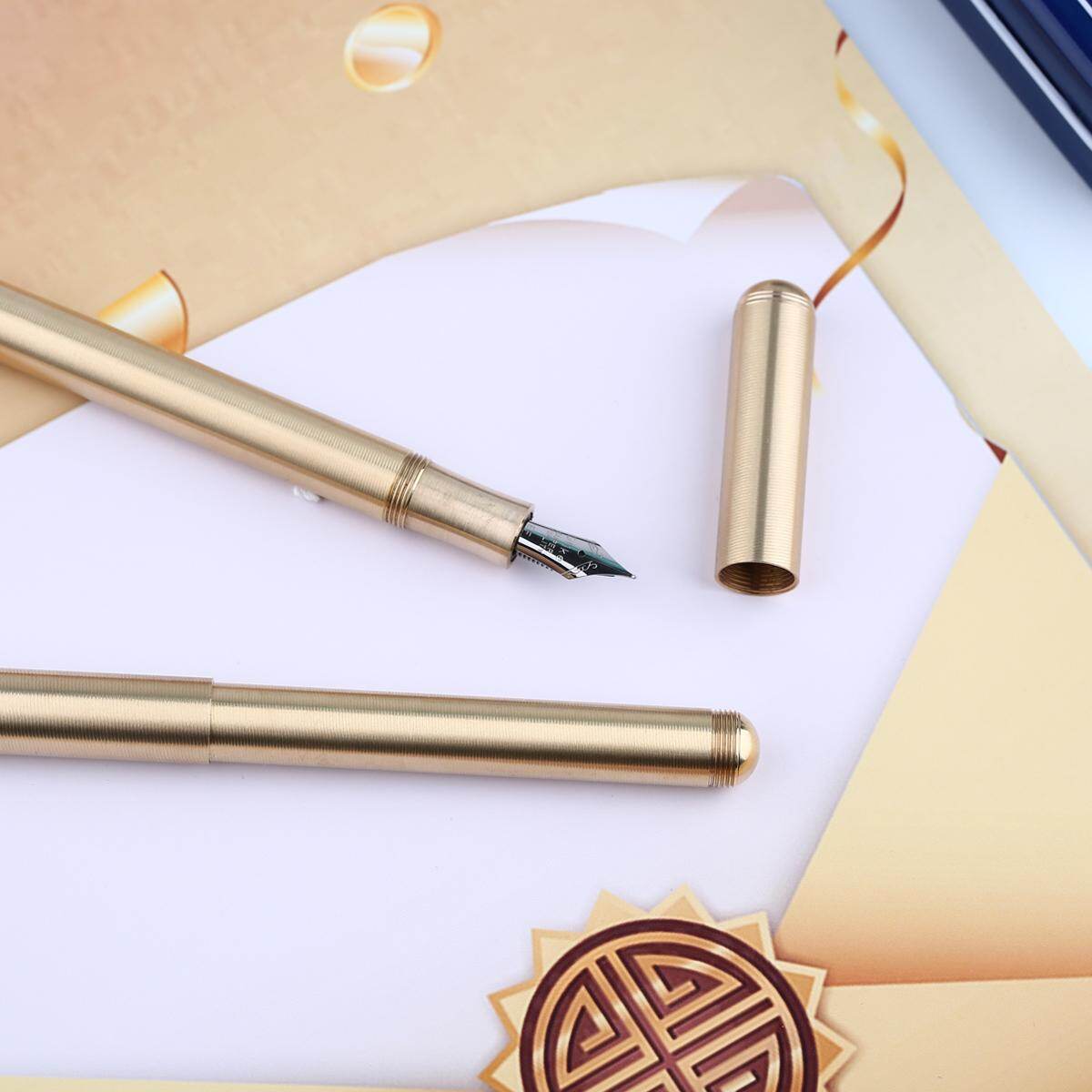 Generic EF Bent Nib 0.6mm/F Nib 0.5mm Vintage Fountain Pen Full Brass