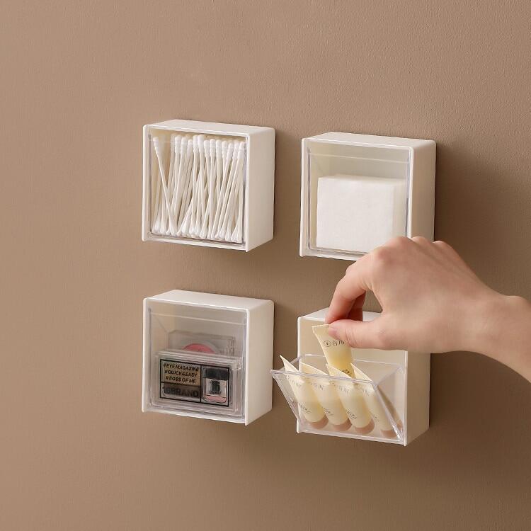 Hộp đựng đồ gắn tường hộp đựng tăm bông bằng nhựa thiết kế vỏ sò phụ kiện phòng tắm