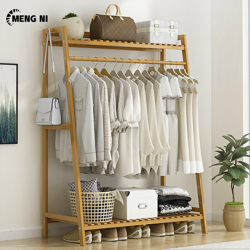 HANGDIANThanh treo bằng gỗ, móc treo quần áo đa năng, Móc áo, Móc treo túi, Thanh treo quần áo đặt sàn, Móc treo mũ, Móc treo áo khoác, Móc vải, Thanh treo phòng, Móc vải Giàn phơi đồ, nhà phơi đồ, giá phơi đồ, tủ đựng quần áo, tủ đa