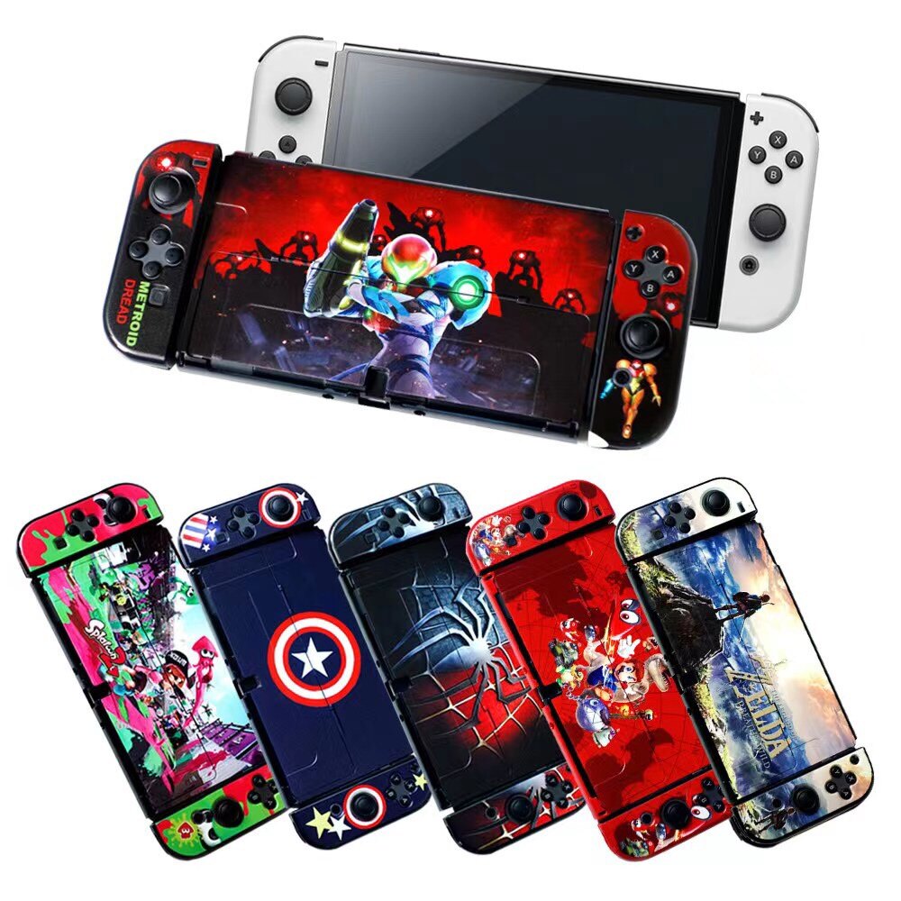 Ốp Cứng PC Chống Trầy Xước Da Anime Zelda Mario Cho Nintendo Switch Ốp Bảo Vệ OLED Phụ Kiện Trò Chơi JoyCon NS OLED