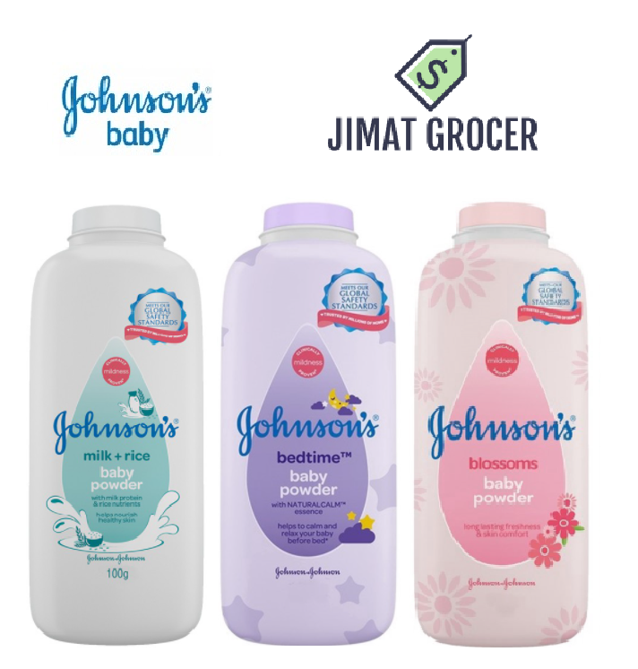 Bedak Johnson Johnson's Baby Powder Blossoms 100g Johnsons Baby Talcum  Powder Regular Blossom Bedtime 75g 25g