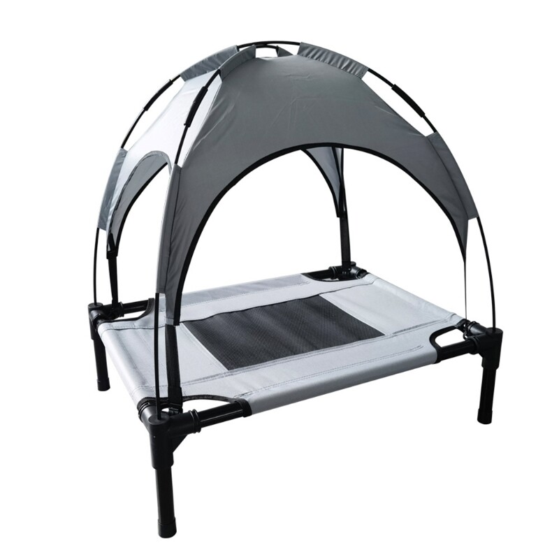 outdoor dog bed with shade canopy