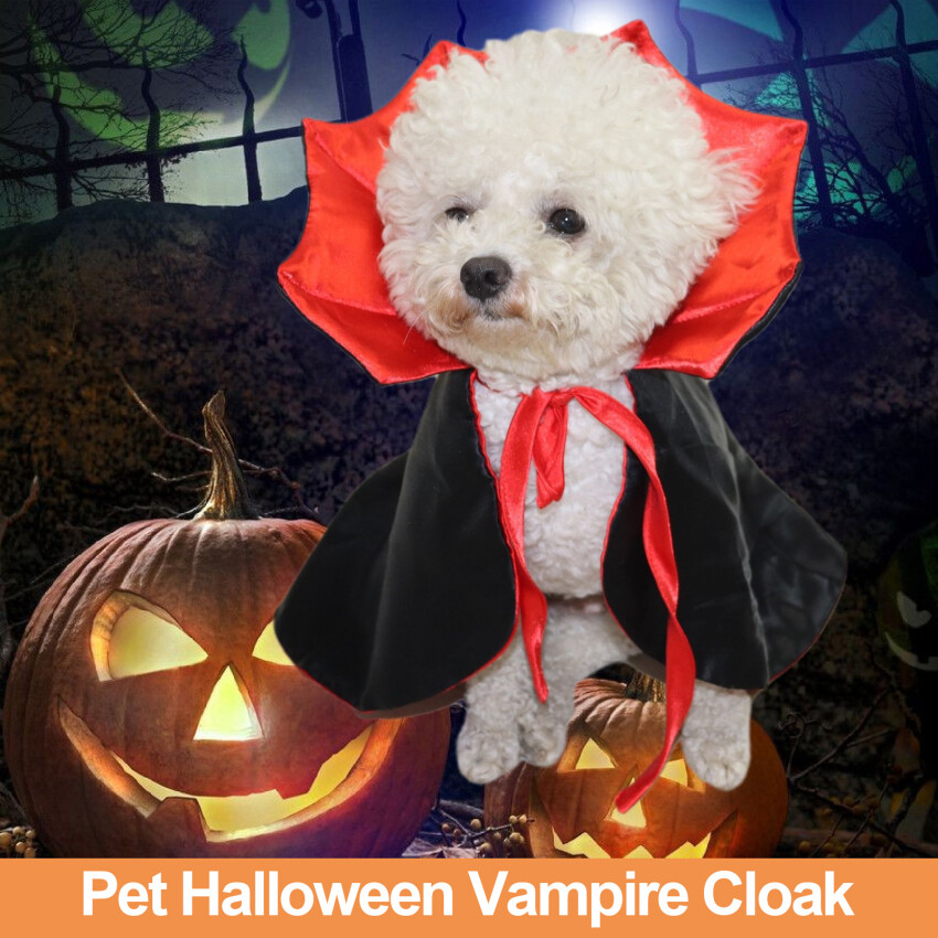 Trang phục áo choàng halloween cho chó mèo áo choàng thú cưng màu đỏ & đen cho halloween trang phục giáng sinh trang phục hóa trang cho chó mèo nhỏ đồ dùng dự tiệc hóa trang