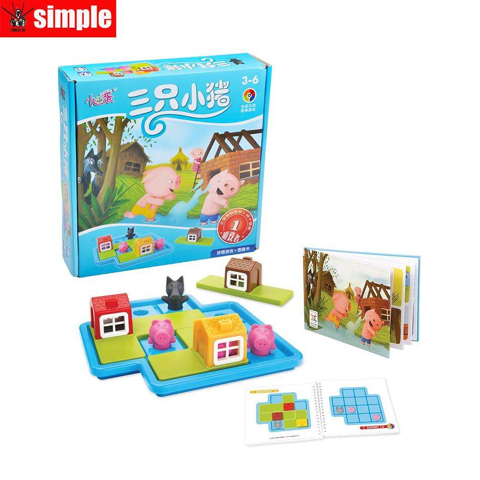 Three Little Pigs Board Game Trò Chơi Thông Minh, Bảng Ẩn Và Tìm Kiếm Trò Chơi Ba Chú Heo Con Nhỏ Thử Thách 48, Với Trò Chơi Giải Pháp Đồ Chơi Huấn Luyện IQ Cho Trẻ Em