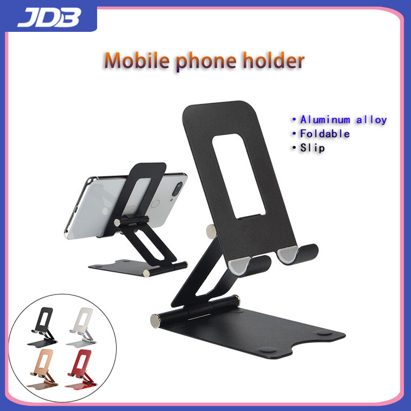 JDB Portable Foldable Metal Phone Holder Adjustable Alloy Tablet Stand for Android IPhone IPad Desk Desktop Support Bracket