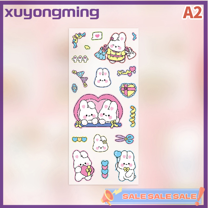Xuyongming 5 cái rất nhiều Kawaii Thỏ Gấu thú cưng động vật dán Nhật Ký Tự Làm Miếng dán nhãn sổ lưu niệm văn phòng phẩm đồ dùng học tập quà tặng