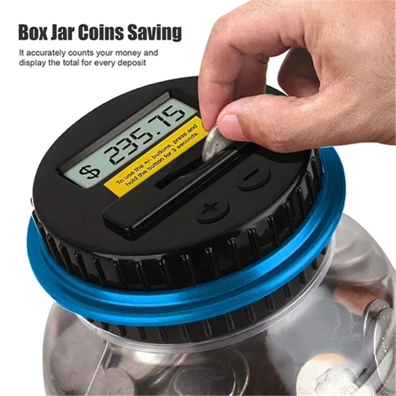 【Huahua grocery】 Portable Size LCD Display Electronic Digital Counting Coin Piggy Bank Money Saving Box Jar Counter Bank Storage Box Best Gift