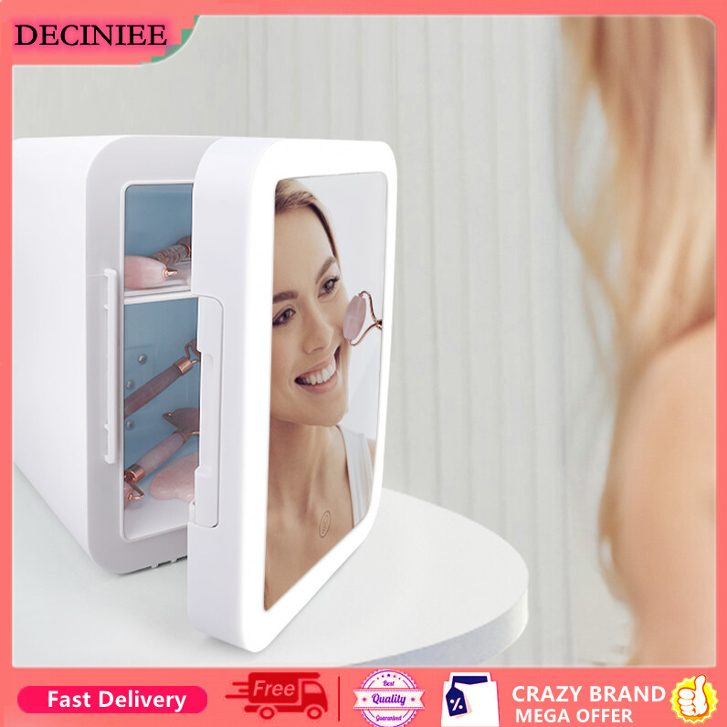 Tủ Lạnh Làm Đẹp 5L Kèm Đèn LED, Hộp Đựng Gương Trang Điểm Tủ Lạnh Nhỏ Làm Mát Và Làm Ấm Tủ Lạnh Mini, Cho Mặt Nạ Mỹ Phẩm