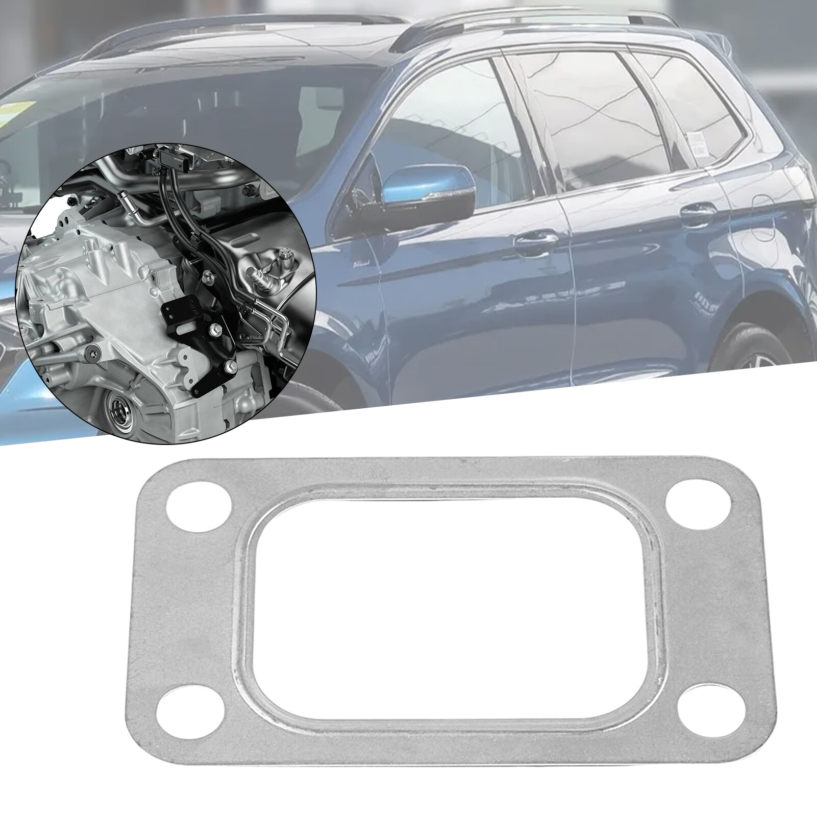 Lulu đệm lót mặt bích chống gỉ bền độ cứng cao cường độ cao dễ dàng cài đặt 4 lỗ màu bạc turbo tăng áp đầu vào đa tạp đệm lót mặt bích cho T3 T34 T35 T38 GT35 gt35r đệm lót mặt bích cao
