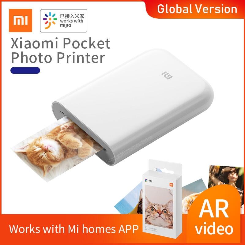 Global Version Mijia AR เครื่องพิมพ์300Dpi แบบพกพา Mini กระเป๋า DIY หุ้น500MAh ภาพเครื่องพิมพ์ฉบับกระเป๋า