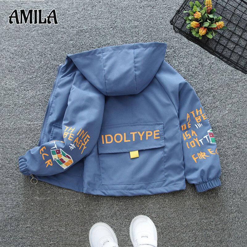 AMILA Boys' thin jacket hoodie Korean version of the new storm jacket Children's breathable casual wear