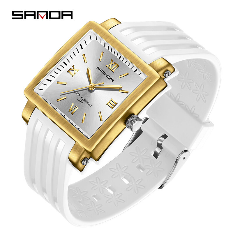 SANDA Business Simple Square Watch Fashion Luxury Casual Waterproof Watch Gifts SD3208-4 ราคา 280 บาท*ส่งฟรี